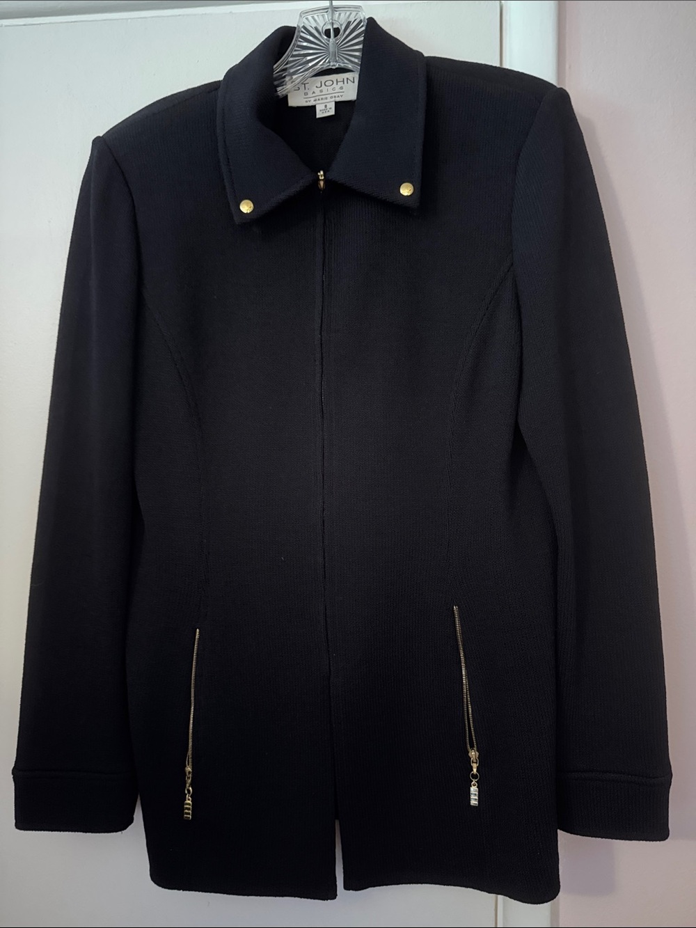 St. John Black Jacket with Gold Details